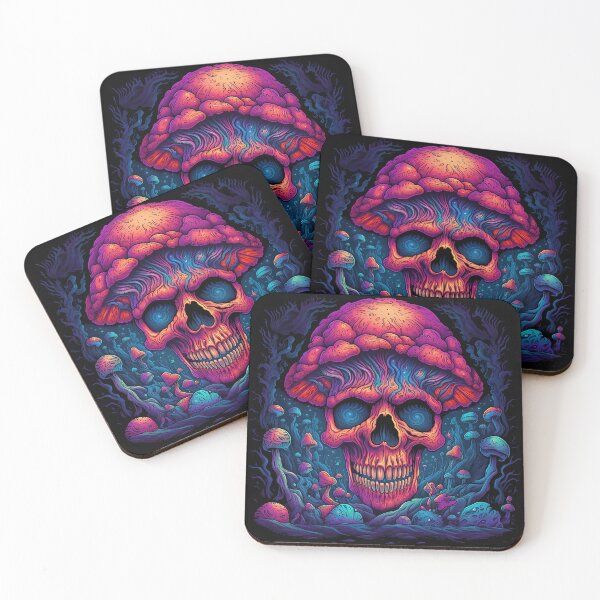 Item preview, Psychedelic Skull and 'Shrooms #6 designed and sold by CoutureCrypt.