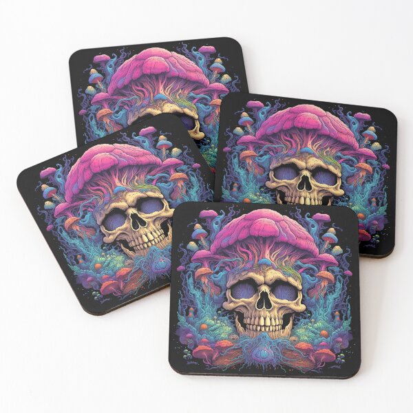 Item preview, Psychedelic Skull and 'Shrooms #7 designed and sold by CoutureCrypt.