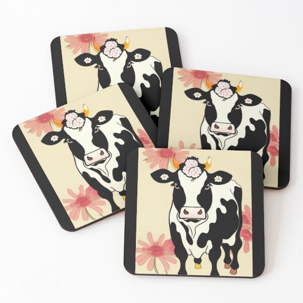 Item preview, cow with flowers designed and sold by EuropeanPrints.
