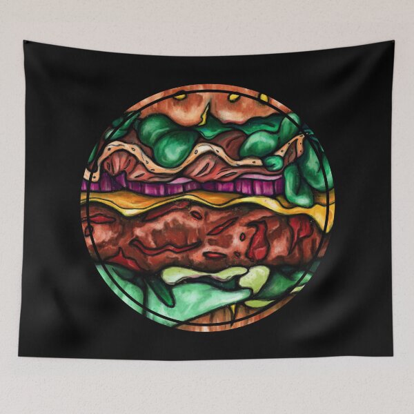 Item preview, Yummy beef burger with bold colors, graphic fastfood designed and sold by NadiaChevrel.