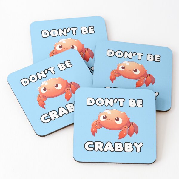 Item preview, Don't be crabby funny pun Kawaii Crab designed and sold by Asevera.