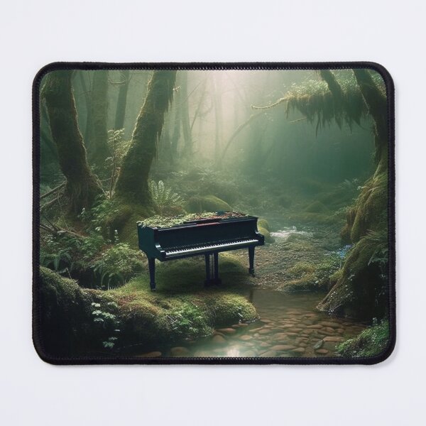 Item preview, Mossy Grand Piano Forest Digital Art, Photo-Realistic Landscape, Exotic Fantasy Scene, UHD Wall Art, 20"x16" Print designed and sold by stateofhuman.