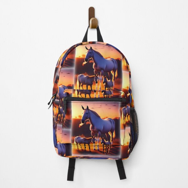 Item preview, Elegant Mustang Horses at Sunset - Animation Styled Design designed and sold by Fotofus.