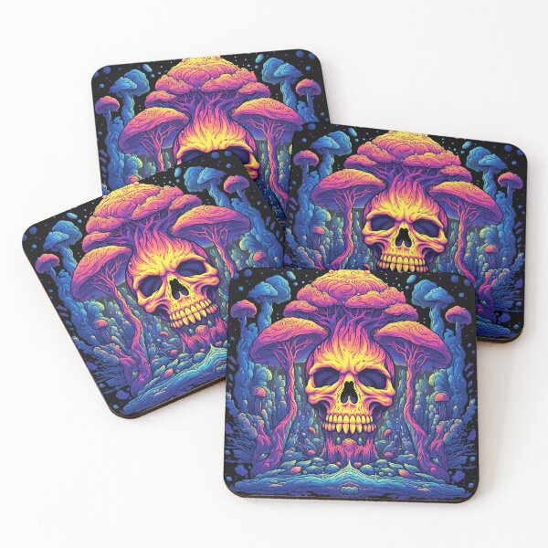 Item preview, Psychedelic Skull and 'Shrooms #9 designed and sold by CoutureCrypt.
