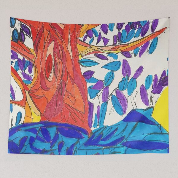 Item preview, Contrast Color Tree: orange, yellow, purple, and blue designed and sold by India2022.