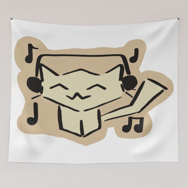 Item preview, cat with headphones designed and sold by flo-doodles.
