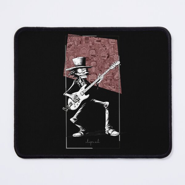 Item preview, Rock'n'Roll Sketch: Cool guitarist with top hat in black and white cartoon design designed and sold by utopio-art.