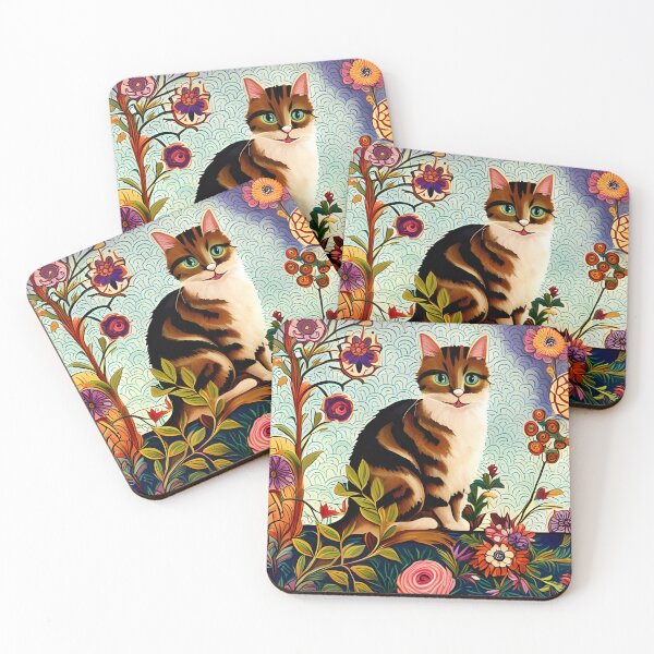 Item preview, Kittie in the Flowers designed and sold by Reclining Buddha Cat.