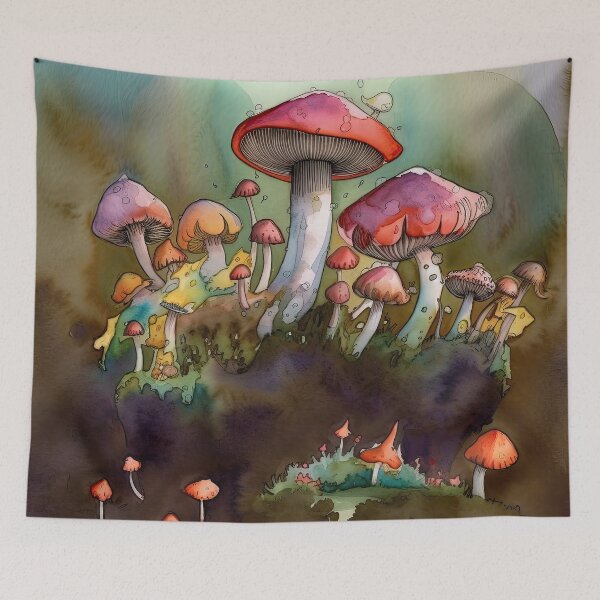 Item preview, MUSHROOMS WATERCOLOR designed and sold by ArtbyRolleen.