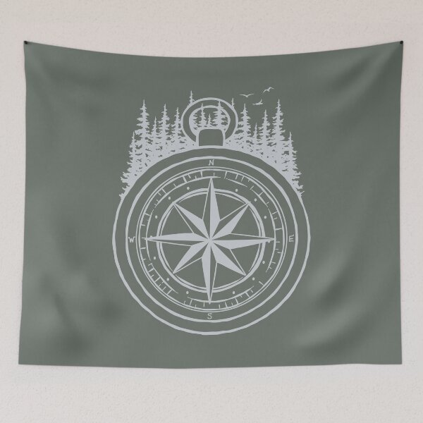Item preview, Northern Compass (Green) designed and sold by Sarah Lumley.