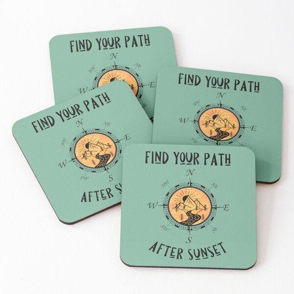 Item preview, Find Your Path After Sunset - Inspirational Hiking Quote designed and sold by Heartee.