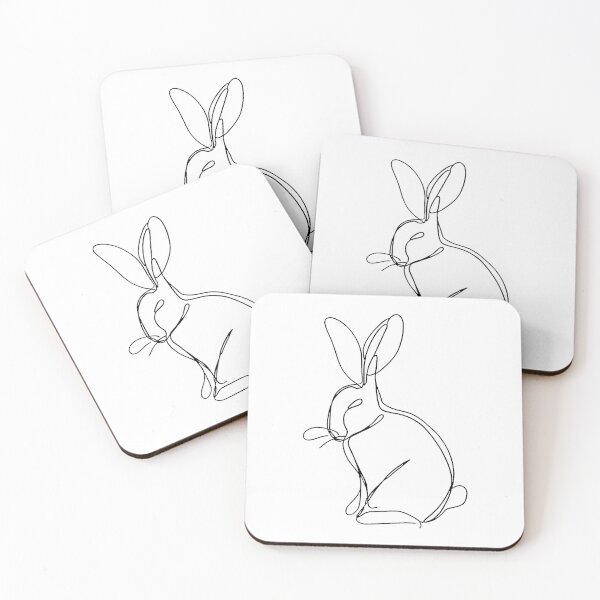 Item preview, Bunny Rabbit Art | Minimalist lines illustration | Black and white designed and sold by Jumitu-Art.