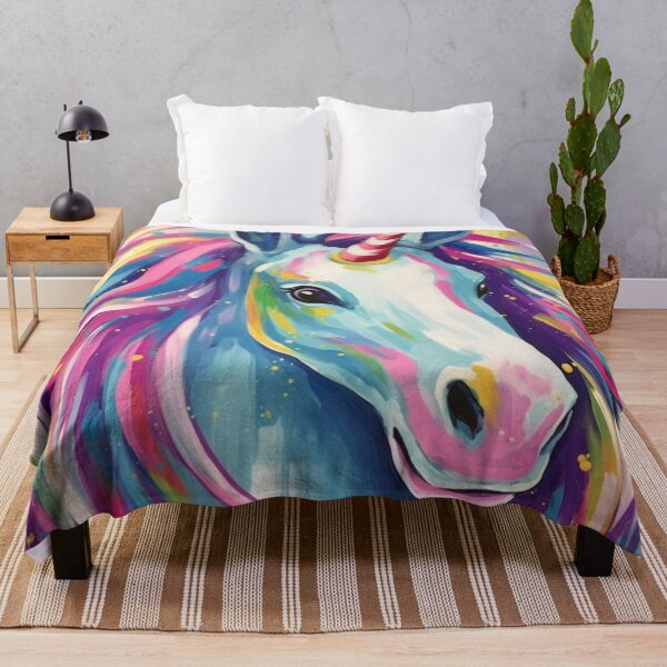 Artikelvorschau, bunte Einhorn-Digitalkunst entworfen und verkauft von DigitalPixelize.