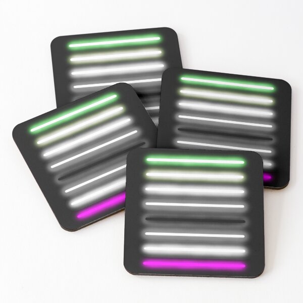 Item preview, Minimalist Neon AroAce Pride Flag designed and sold by O1RSH.