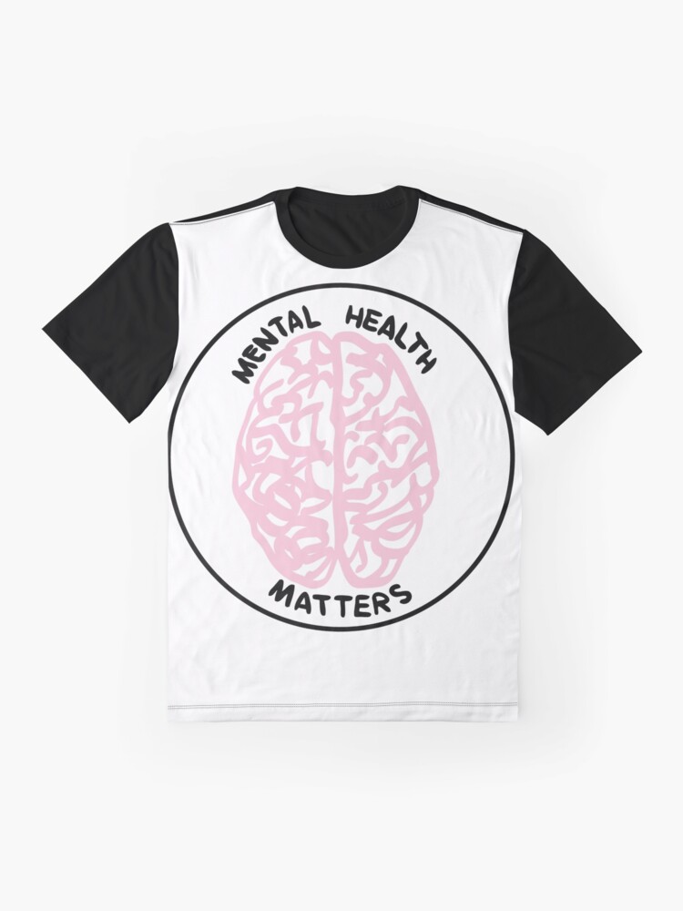 Aperçu 4 sur 5. T-shirt graphique avec l'œuvre Questions de santé mentale créée et vendue par acoollamb.