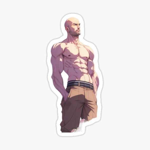 Muscular Anime Guy Sticker for Sale by baraclub