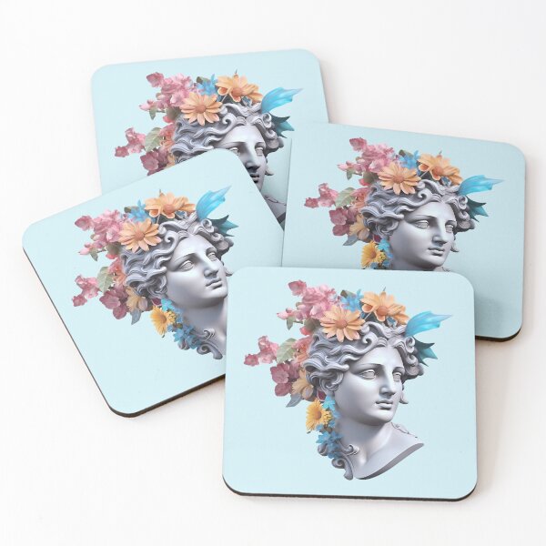 Item preview, Floral Greek Bust Aphrodite designed and sold by ArtisanNexus.