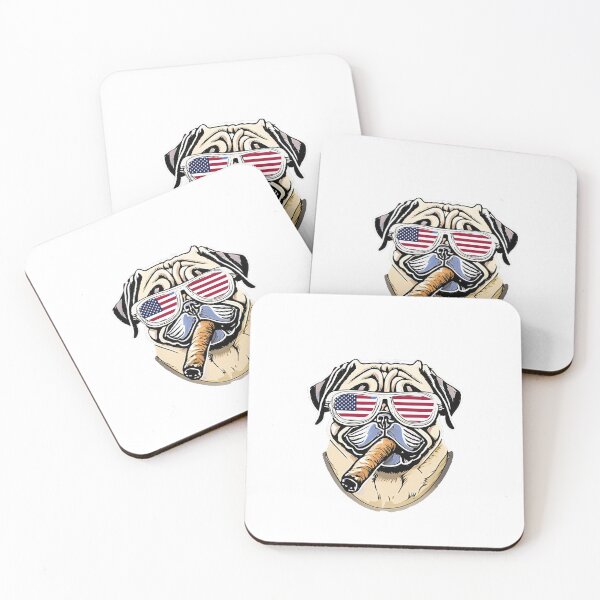 Item preview, pug wearing sunglasses and smoking cigar  designed and sold by DeluxBee.