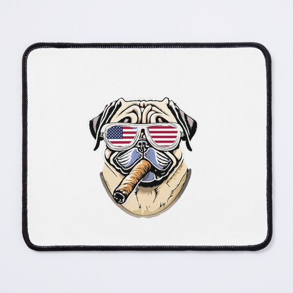 Item preview, pug wearing sunglasses and smoking cigar  designed and sold by DeluxBee.