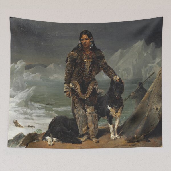 Item preview, A Woman from the Land of Eskimos | Leon Cogniet | 1826 Arctic Portrait Art designed and sold by CJET.