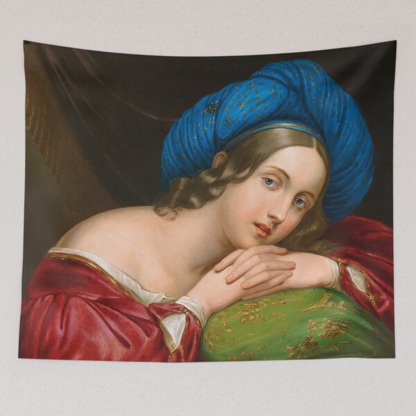Item preview, A Young Woman with a Blue Turban | Unknown Artist | 1825 Romanticism Art designed and sold by CJET.