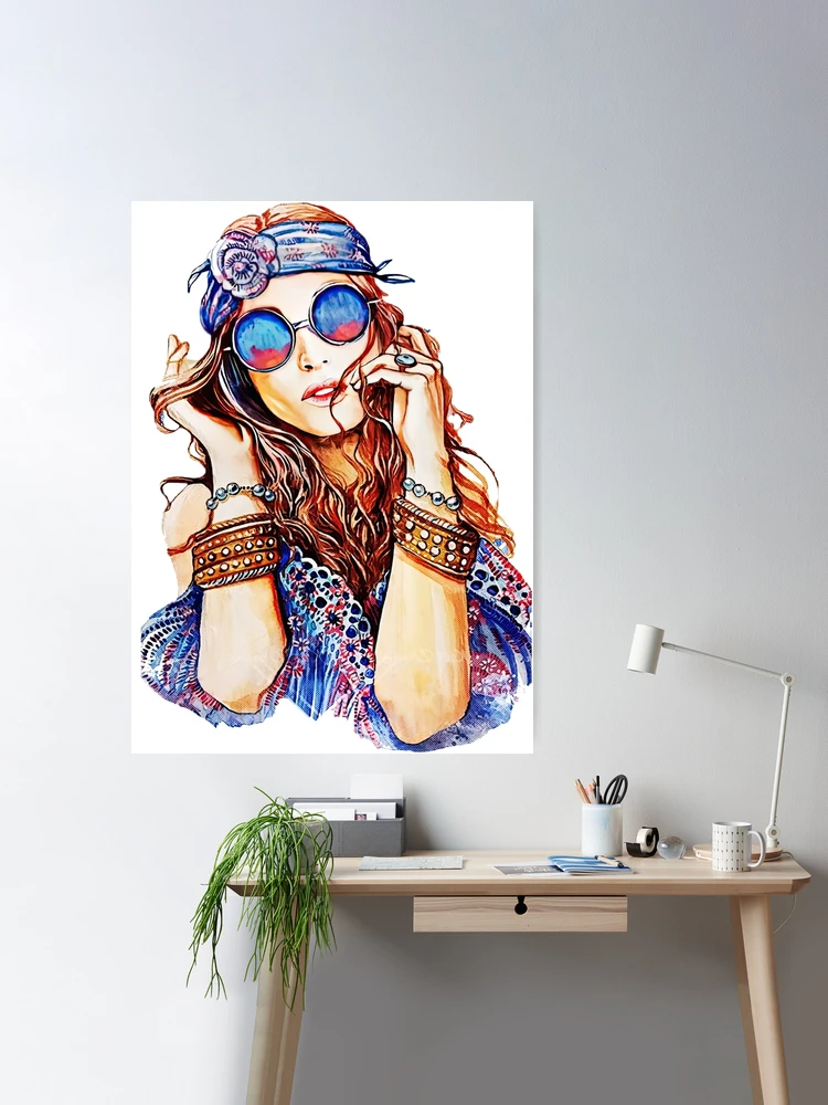 Hippie soul Groovy Summer time Good vibes 70s 80s girl rainbow psychedelic  love peace hippy hipster symbol colorful funny indie Poster for Sale by  XOXStudio