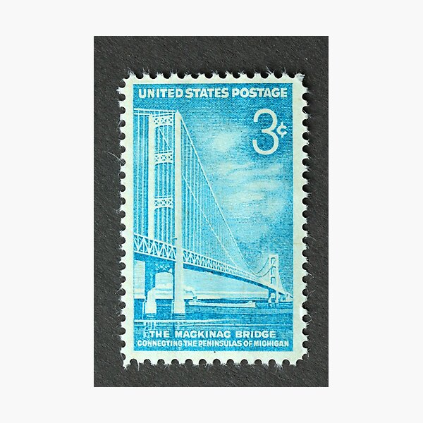 Item preview, 1958 3¢ Mackinac Bridge Postage Stamp designed and sold by Chris Coates Photography.com.
