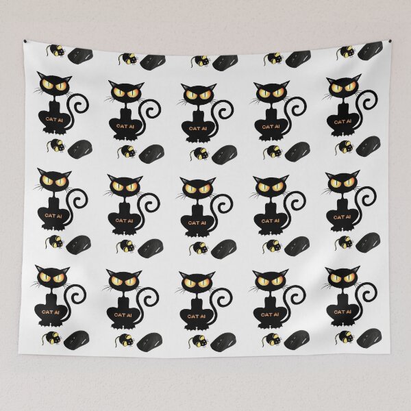 Item preview, Black cat AI with mouse for Halloween designed and sold by Narcisa22.