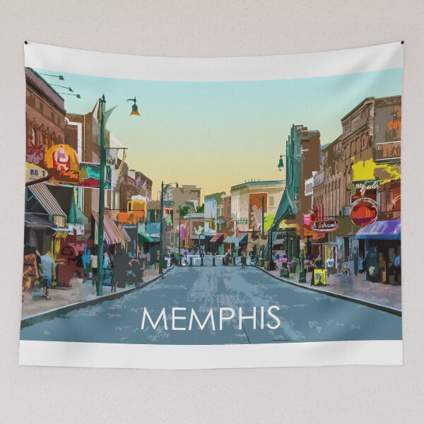 Item preview, Beale Street, Memphis, Tennessee, USA, Travel Print designed and sold by summattodraw.