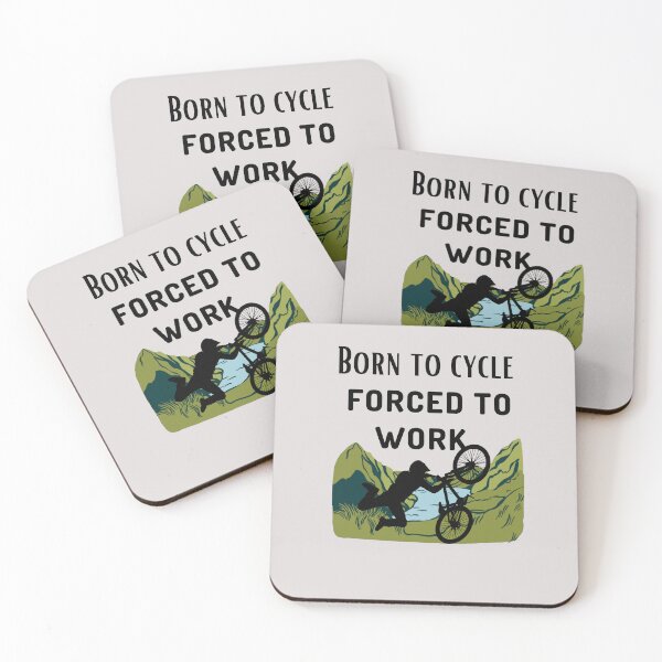 Item preview, Born To Cycle Forced To Work | Eco Cycling for Climate Protection ,  Bicycle Bike Quote   designed and sold by unique things.