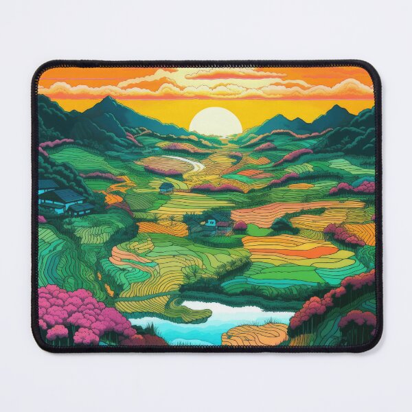 Artikelvorschau, Reisfelder im Sonnenuntergang entworfen und verkauft von AnotherJapan.
