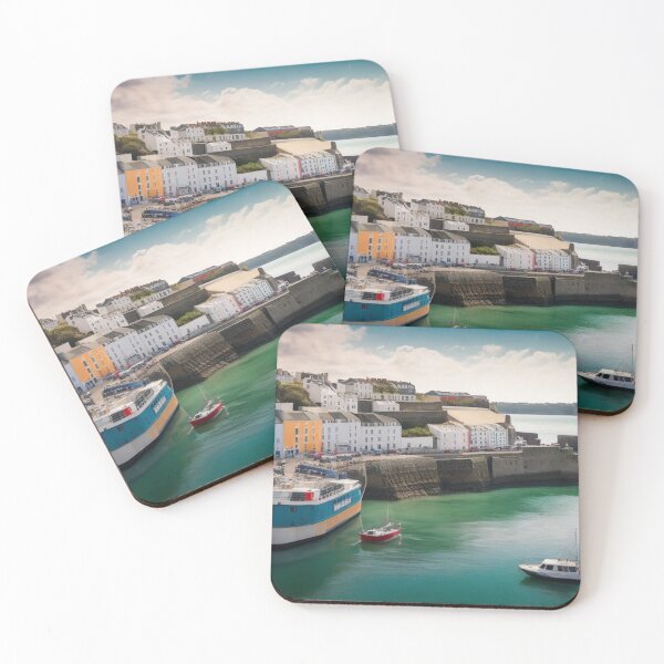 Item preview, A Busy Harbour - Tenby Bay Wales, United Kingdom designed and sold by BBGIFTSUK.