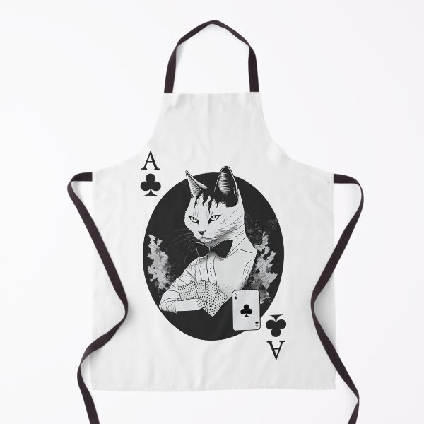 Item preview, Cat Black and White Ace of Clubs Cool designed and sold by Hic21.