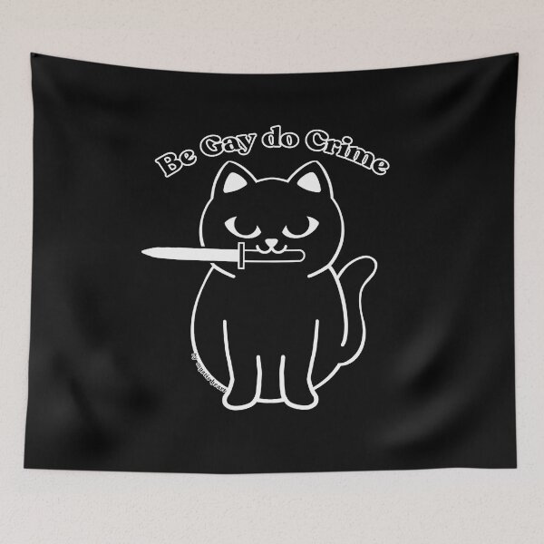 Item preview, Be gay do crime Black cat designed and sold by Mystic Heart.