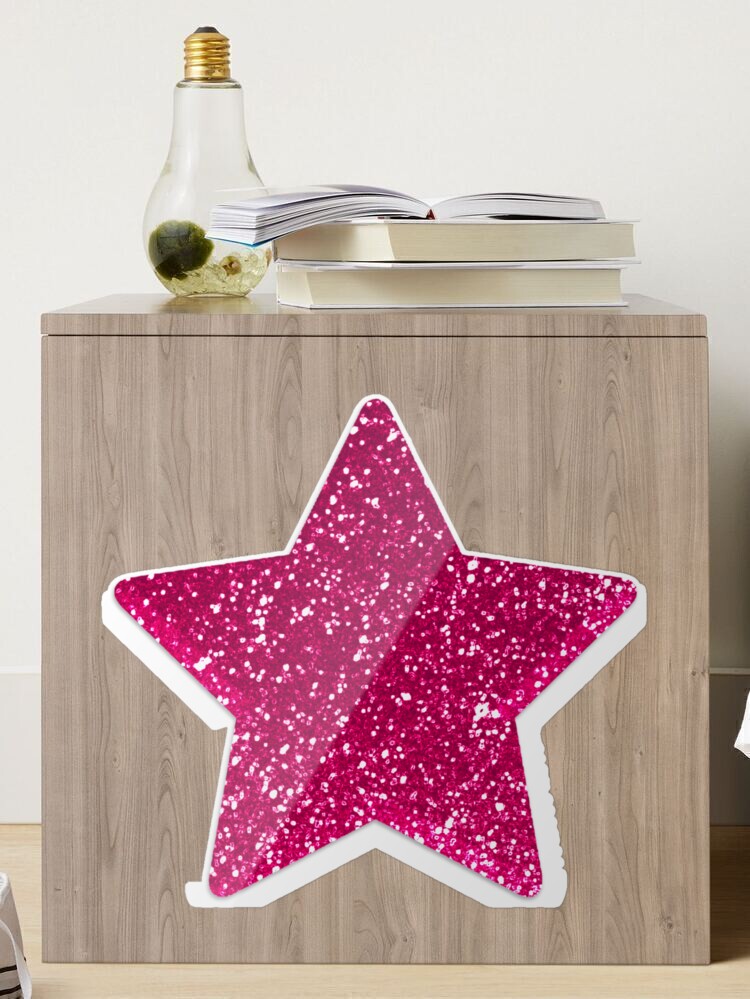 Pink Glitter Star Sticker for Sale by perry200