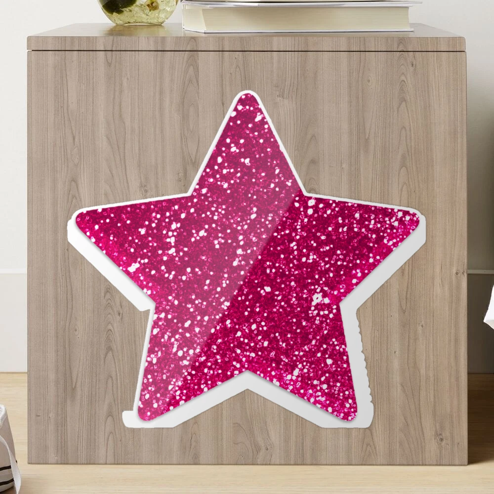 Star Pink Rhinestone Window Sticker with glitter to bling your things with  this gorgeous cling.