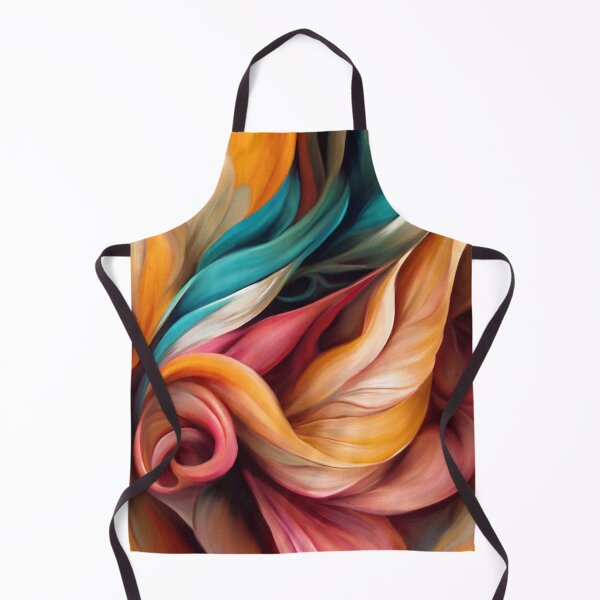 Vista previa del artículo con la obra « Pintura abstracta de remolinos florales de papaya-naranja y aguamarina», diseñado y vendido por DEC02.
