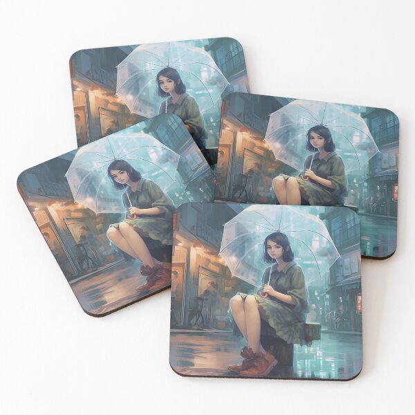 Item preview, Beautiful Girl Sitting In The Rain Wall Art designed and sold by victorsuarez.