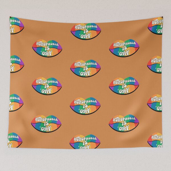 Item preview, Homophobia Is Gay Rainbow Lips designed and sold by SunfullyYours.