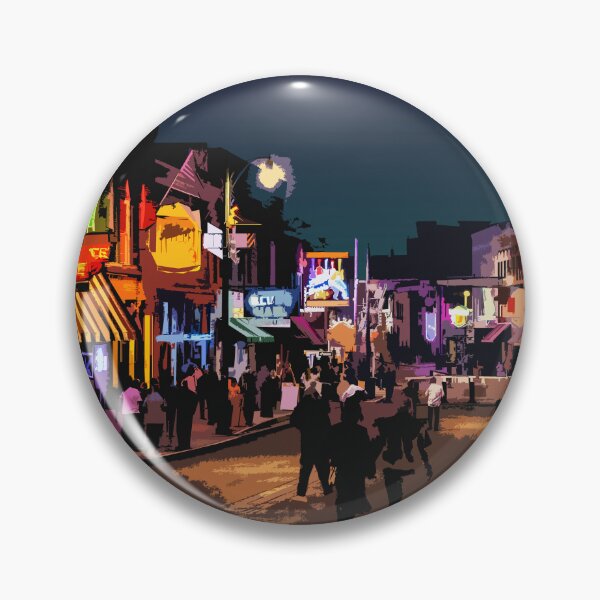 Artikelvorschau, Beale Street, Memphis, Tennessee, USA, Reisedruck, Nacht entworfen und verkauft von summattodraw.