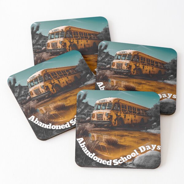 Item preview, Abandoned School Days - Yellow School Bus Liminal Space Digital Artwork designed and sold by liminal-concept.