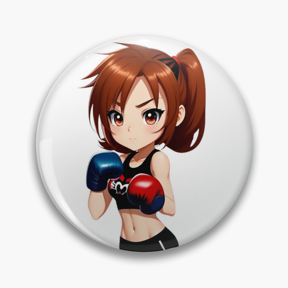 Sticker or Sticker of a boxer girl - anime style