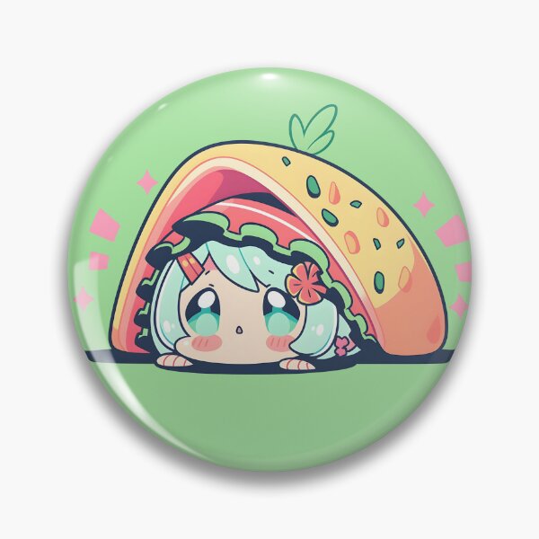 Item preview, Cute and Craveable: Chibi Taco Girl Artwork designed and sold by Ayumi Nakamura.