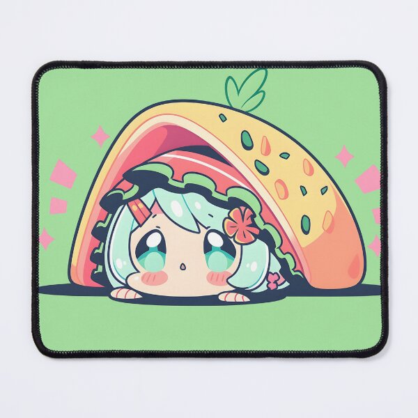 Item preview, Cute and Craveable: Chibi Taco Girl Artwork designed and sold by Ayumi Nakamura.