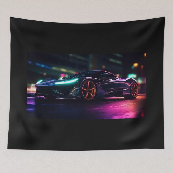 Item preview, Retro Neon Aggression - Dynamic Lighting on a Hyper Car designed and sold by RIAiCreations.