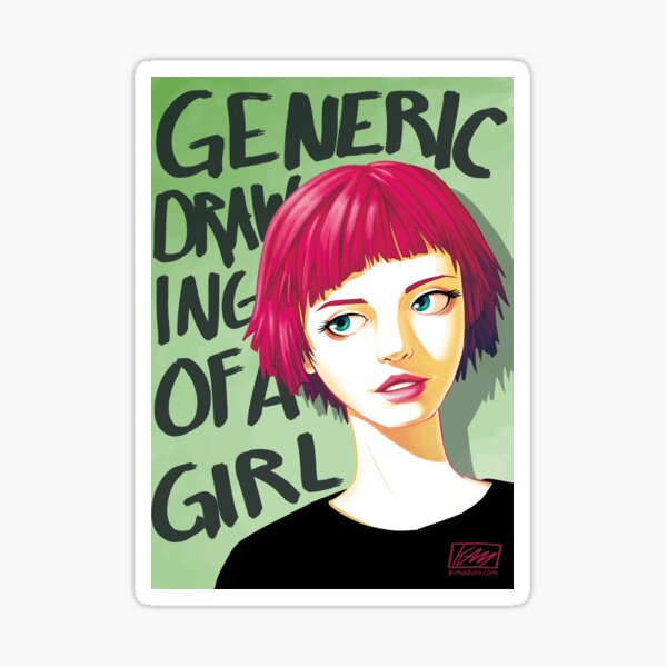 Generic Drawing of a Girl Sticker
