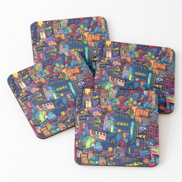 Item preview, city Nights vibes tile // Vibras de ciudad nocturna pattern designed and sold by apolinART.