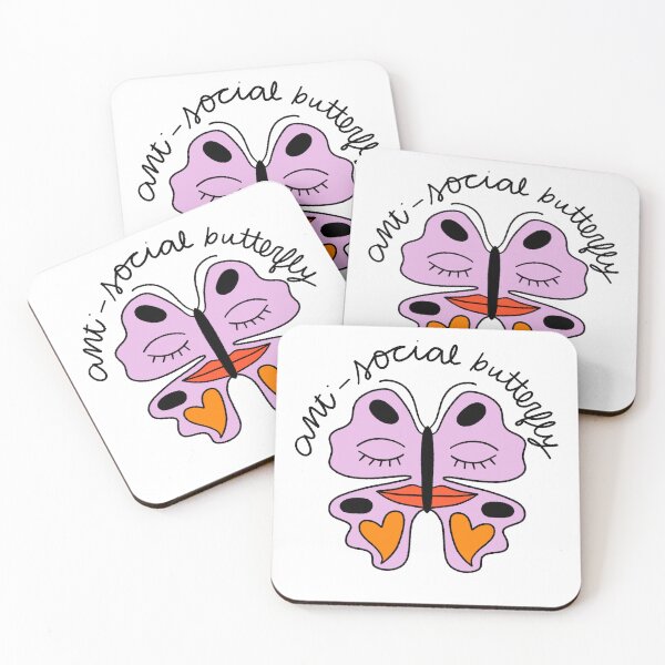 Item preview, antisocial butterfly designed and sold by catdroool.
