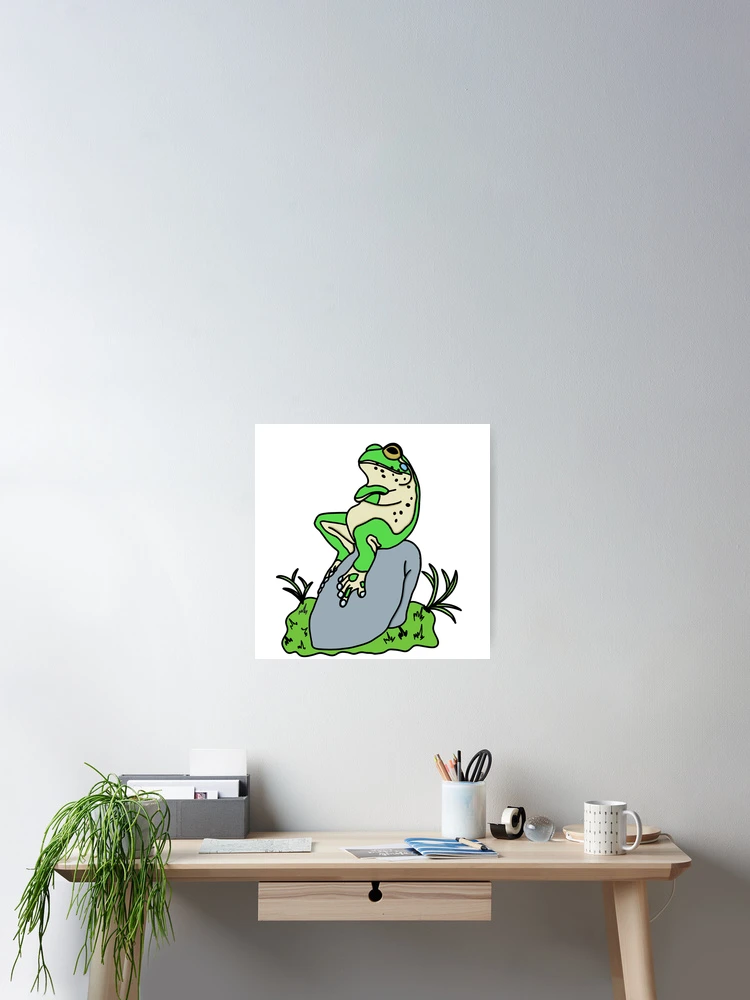 Thumbnail 2 of 3, Poster, frog thinking designed and sold by R-mont.