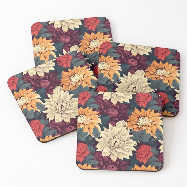 Item preview, Seamless Nature Pattern (Dahlias) designed and sold by DarklingAnubiss.